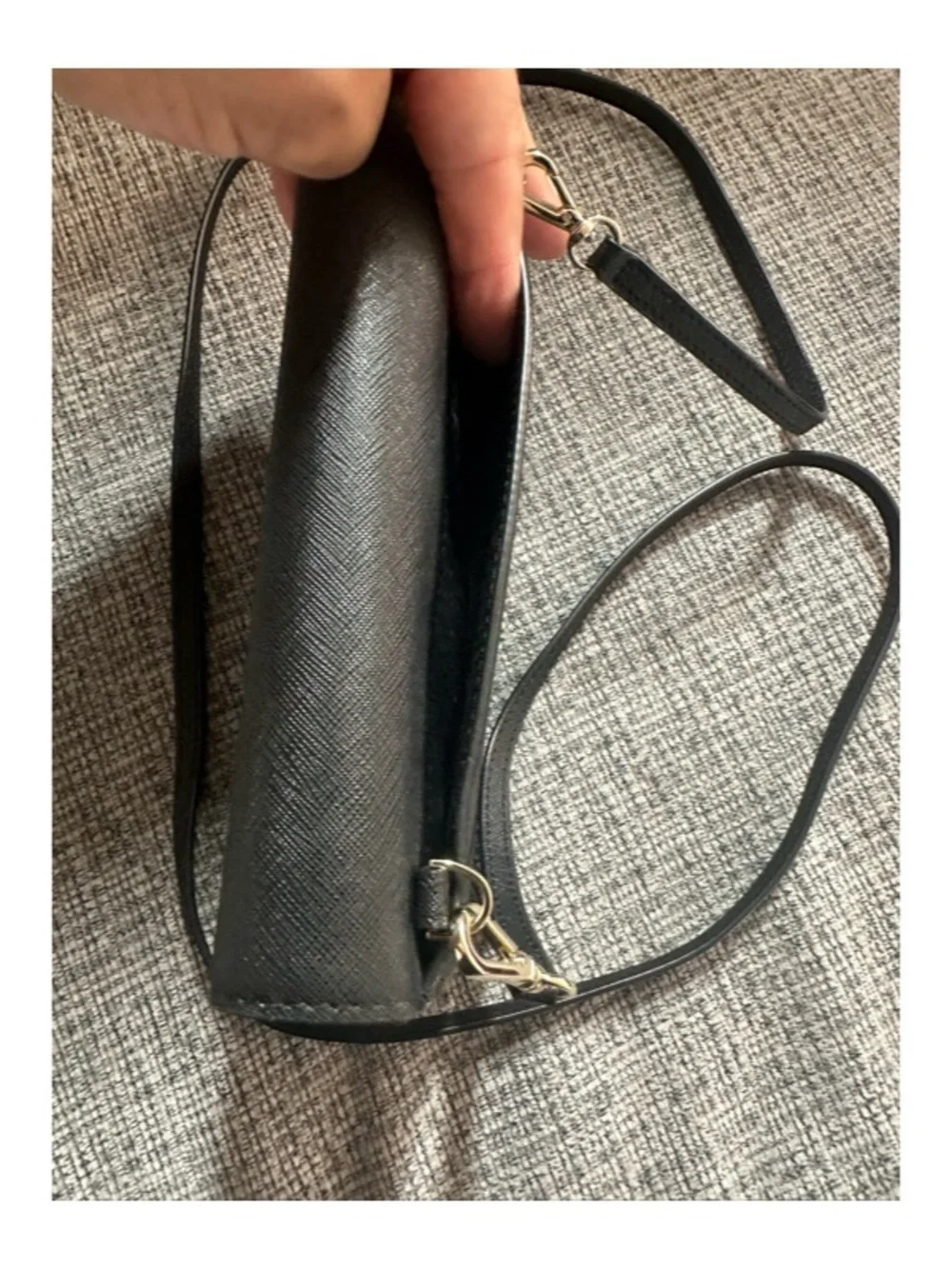 KATE SPADE NEW YORK crossbody purse/wallet organizer Black SAFFIANO leather
